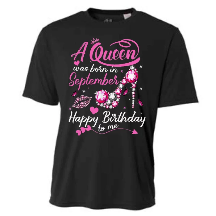 Queens Are Born In September Gift September Birthday Cooling Performance Crew T-Shirt