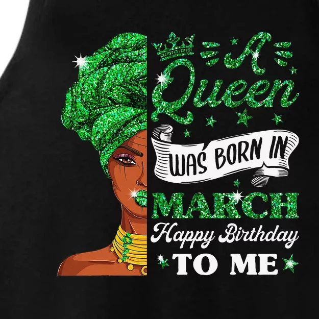 Queens Are Born In March March Birthday Wo Ladies Tri-Blend Wicking Tank