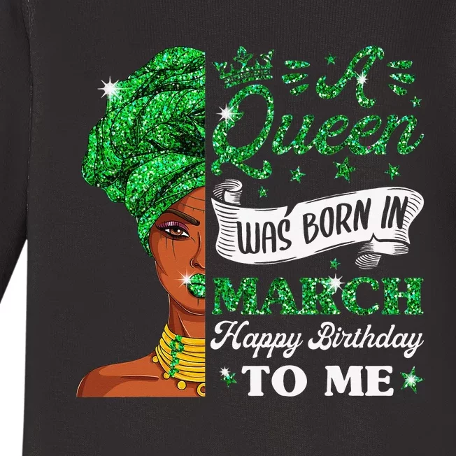 Queens Are Born In March March Birthday Wo Baby Long Sleeve Bodysuit