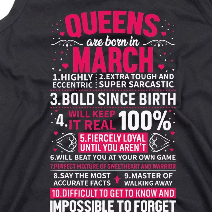 Queens Are Born in March Tank Top