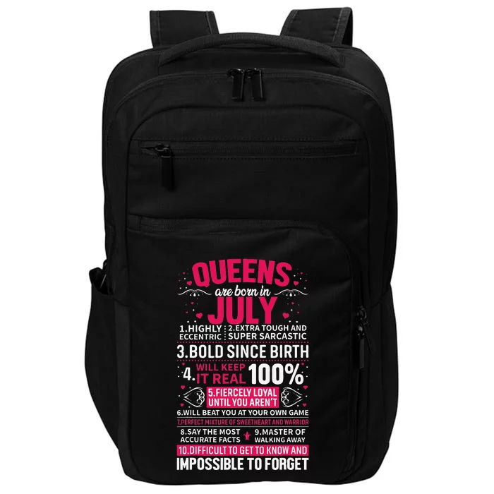 Queens Are Born in July Impact Tech Backpack