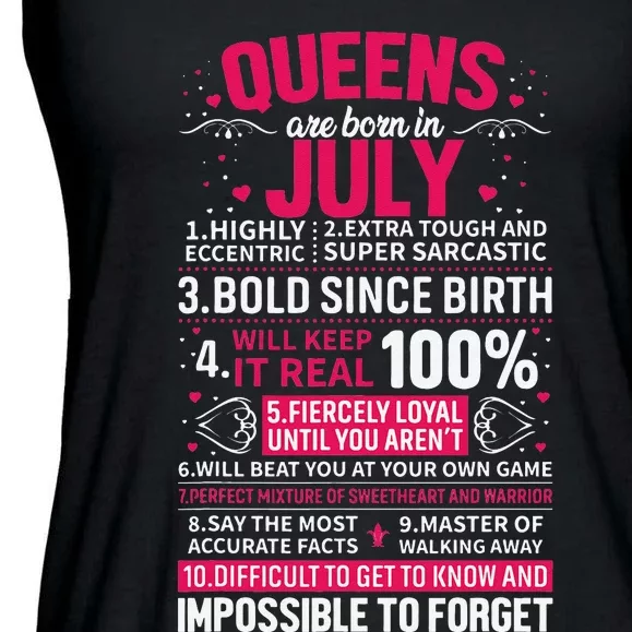 Queens Are Born in July Ladies Essential Flowy Tank