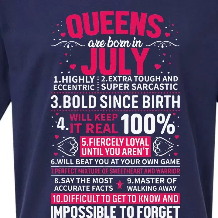 Queens Are Born in July Sueded Cloud Jersey T-Shirt