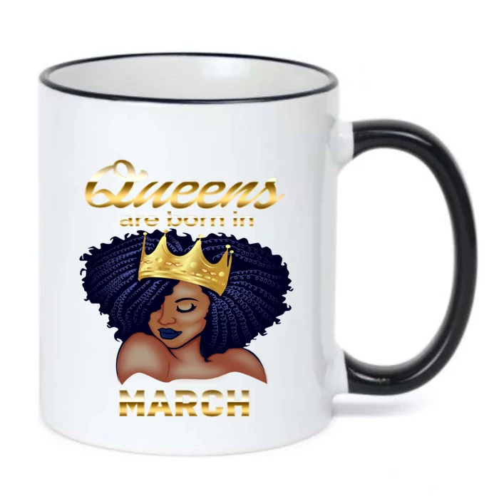 Queens Are Born In March Birthday Gift For Black Gift Black Color Changing Mug