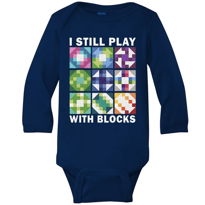 Quilting Art For Women Quilting Sewing Lover Quilter Baby Long Sleeve Bodysuit