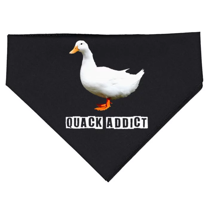 Quack Addict Funny Duck Lover USA-Made Doggie Bandana