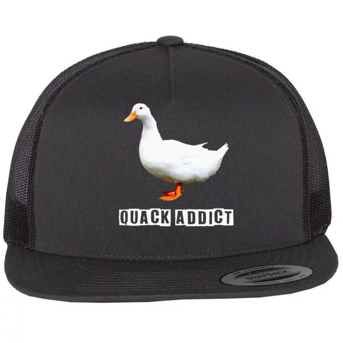 Quack Addict Funny Duck Lover Flat Bill Trucker Hat