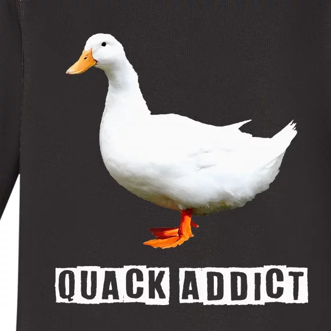 Quack Addict Funny Duck Lover Baby Long Sleeve Bodysuit