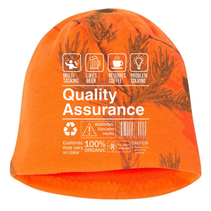 Quality Assurance Funny Description Label Kati - Camo Knit Beanie