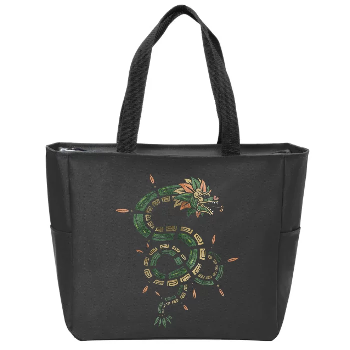 Quetzalcoatl Aztec Feathered Serpent Mayan Inca Toltec Zip Tote Bag