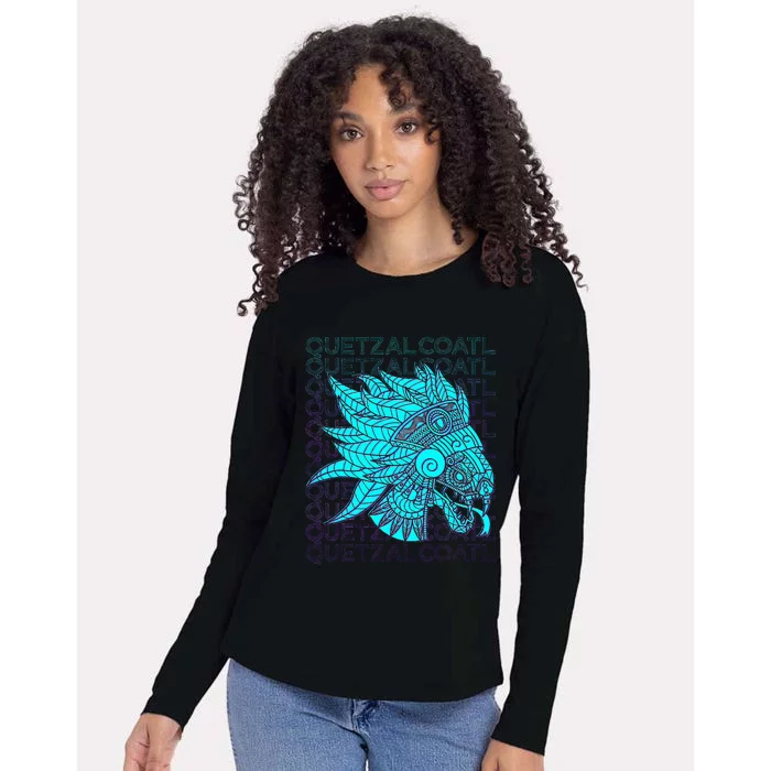 Quetzalcoatl Aztec Feathered Serpent Mayan Inca Toltec Womens Cotton Relaxed Long Sleeve T-Shirt