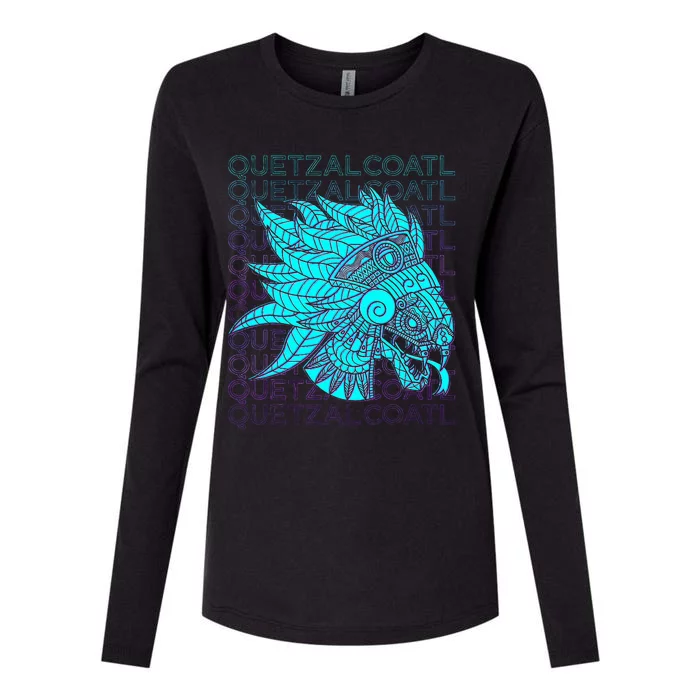 Quetzalcoatl Aztec Feathered Serpent Mayan Inca Toltec Womens Cotton Relaxed Long Sleeve T-Shirt