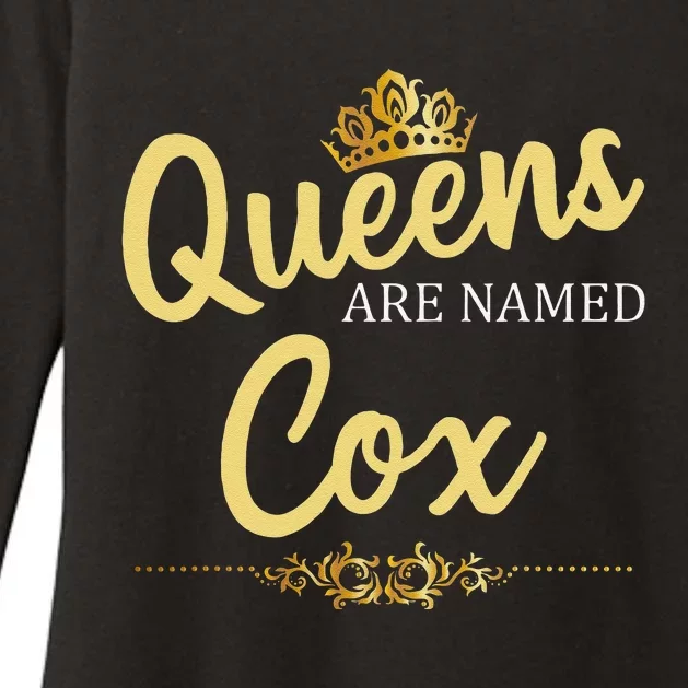 Queens Are Named COX Gift Surname Funny Birthday Reunion Womens CVC Long Sleeve Shirt