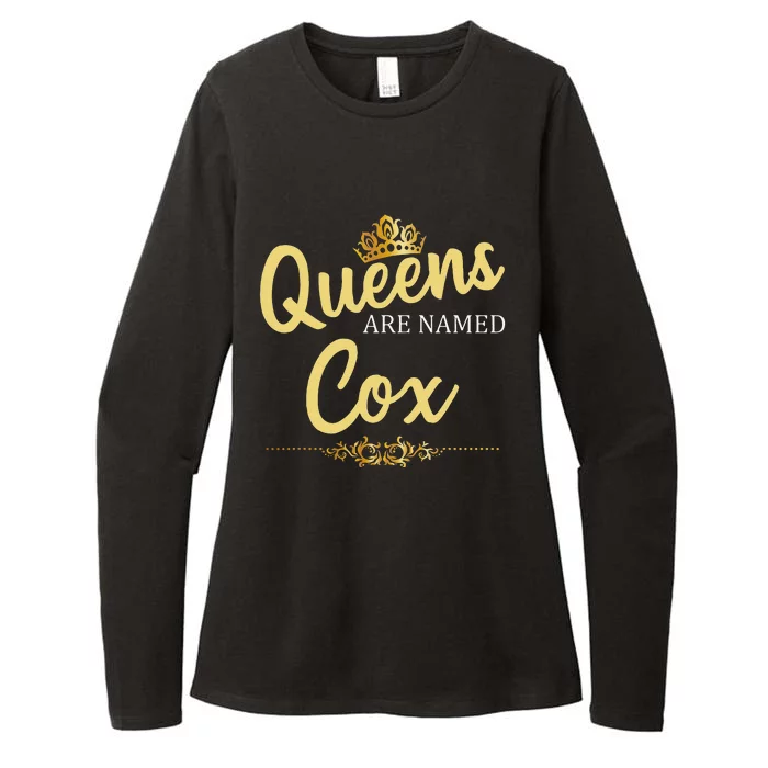 Queens Are Named COX Gift Surname Funny Birthday Reunion Womens CVC Long Sleeve Shirt