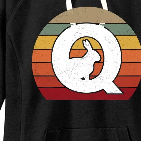 Qanon Conspiracy Rabbit Retro Q Anon Women's Fleece Hoodie