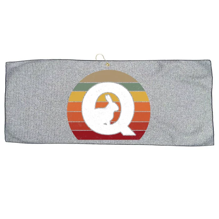 Qanon Conspiracy Rabbit Retro Q Anon Large Microfiber Waffle Golf Towel