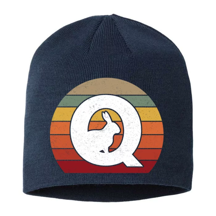 Qanon Conspiracy Rabbit Retro Q Anon 8 1/2in Sustainable Knit Beanie