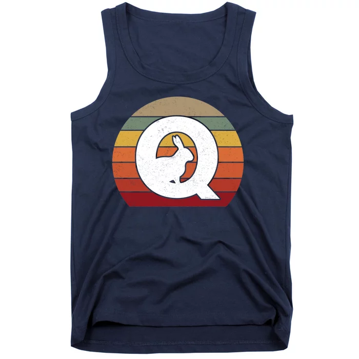 Qanon Conspiracy Rabbit Retro Q Anon Tank Top