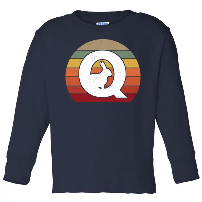 Qanon Conspiracy Rabbit Retro Q Anon Toddler Long Sleeve Shirt