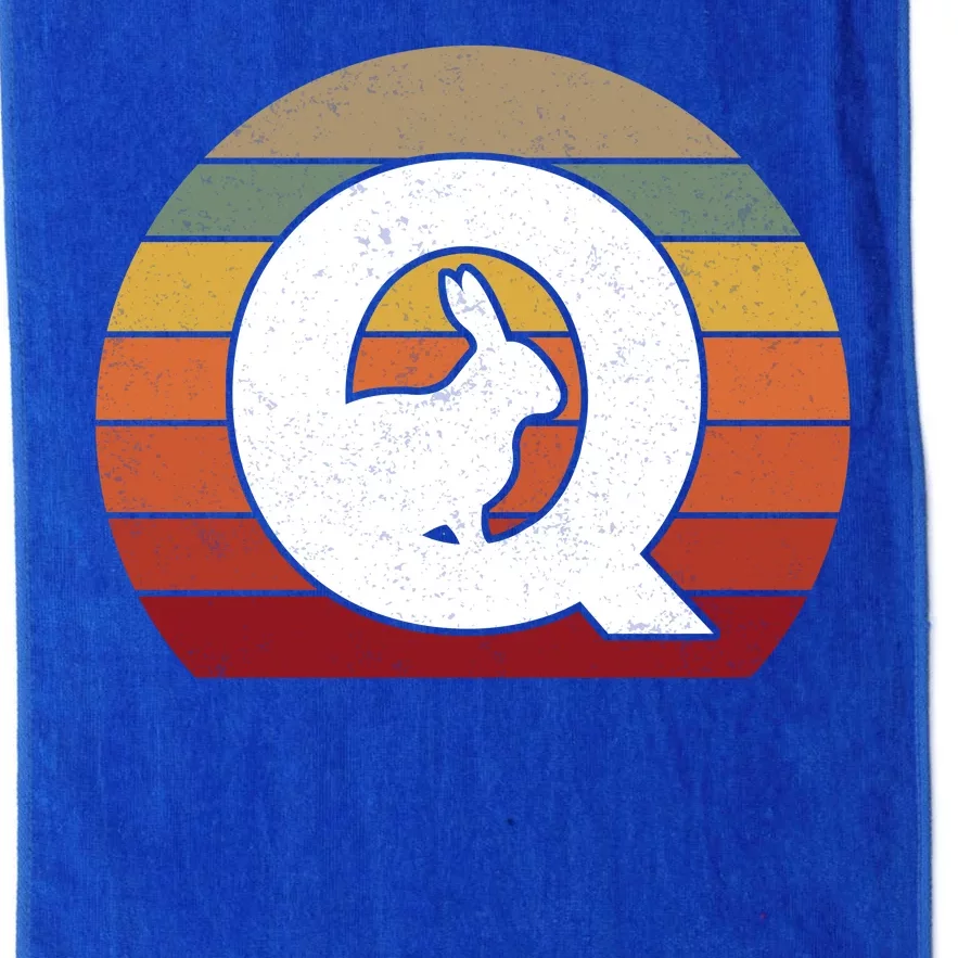 Qanon Conspiracy Rabbit Retro Q Anon Platinum Collection Golf Towel