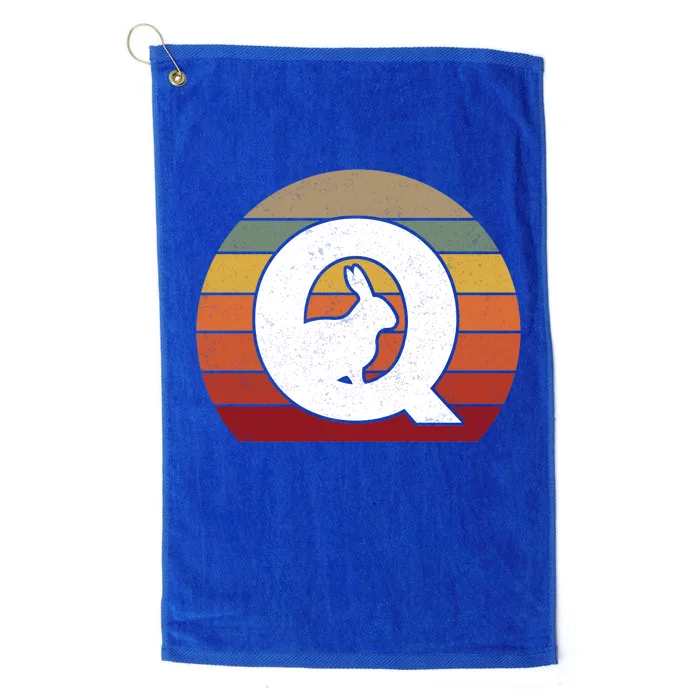 Qanon Conspiracy Rabbit Retro Q Anon Platinum Collection Golf Towel