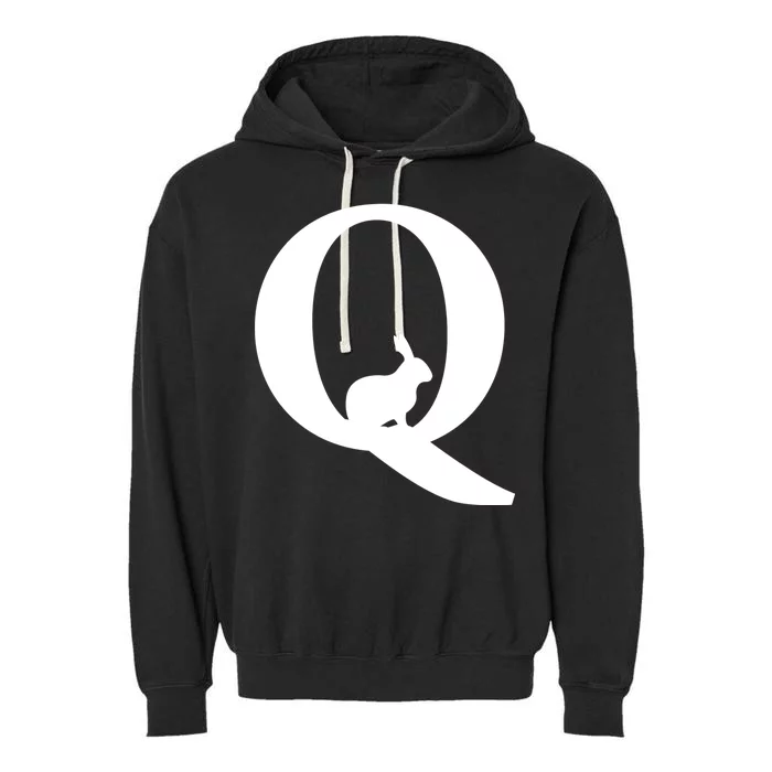 QAnon Rabbit Deep State Garment-Dyed Fleece Hoodie