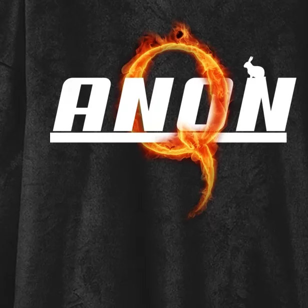 QAnon The Rabbit Storm Fire Logo Hooded Wearable Blanket