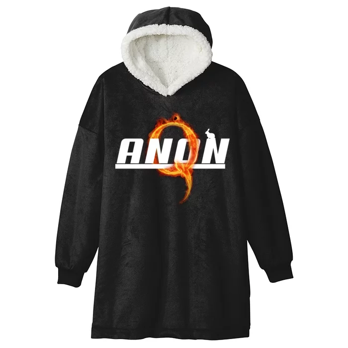 QAnon The Rabbit Storm Fire Logo Hooded Wearable Blanket