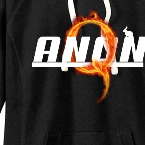 QAnon The Rabbit Storm Fire Logo Women's Fleece Hoodie