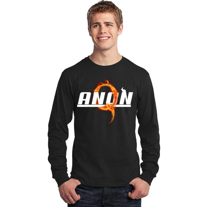 QAnon The Rabbit Storm Fire Logo Tall Long Sleeve T-Shirt