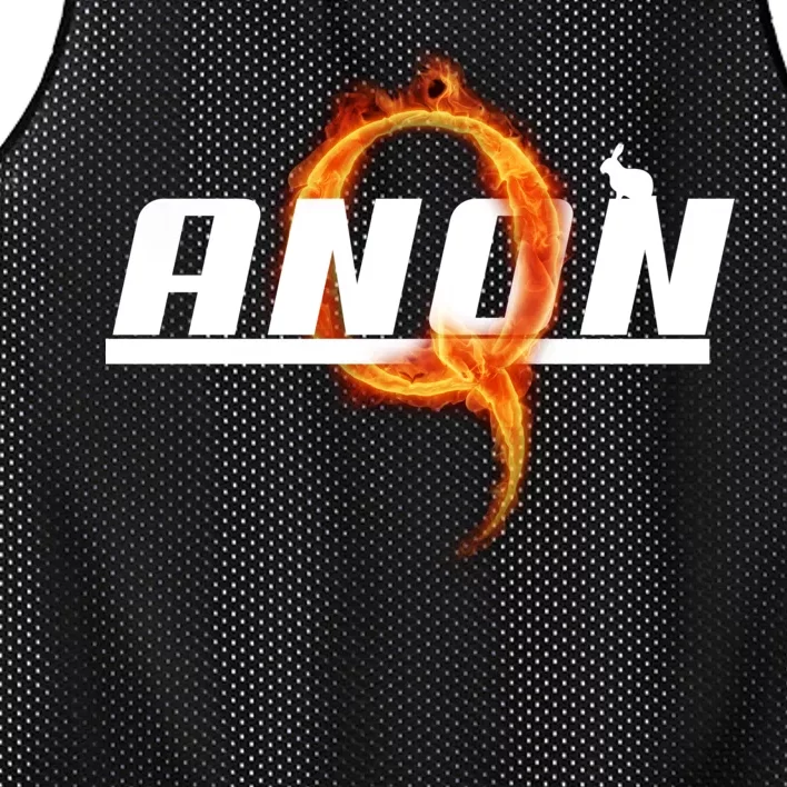 QAnon The Rabbit Storm Fire Logo Mesh Reversible Basketball Jersey Tank