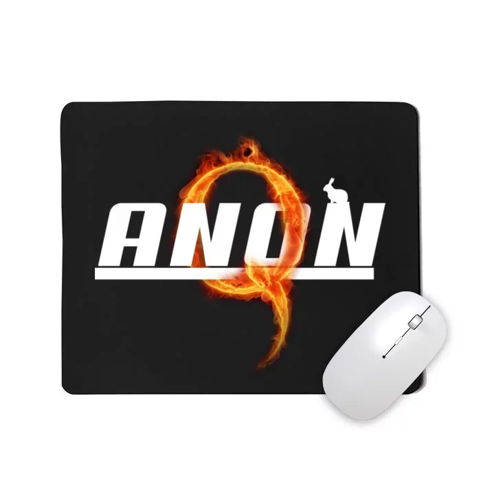 QAnon The Rabbit Storm Fire Logo Mousepad