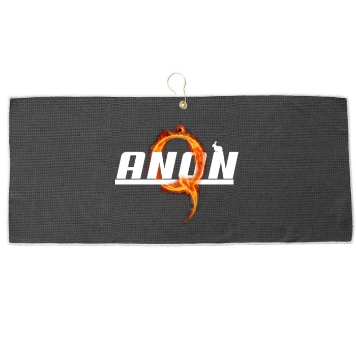 QAnon The Rabbit Storm Fire Logo Large Microfiber Waffle Golf Towel