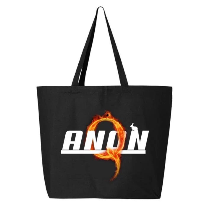 QAnon The Rabbit Storm Fire Logo 25L Jumbo Tote