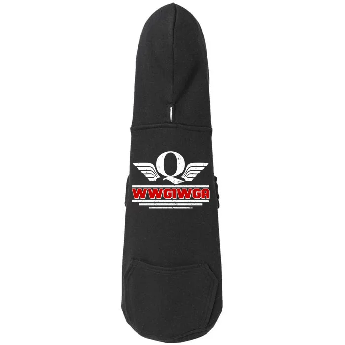 QAnon Wings WWG1WGA Doggie 3-End Fleece Hoodie