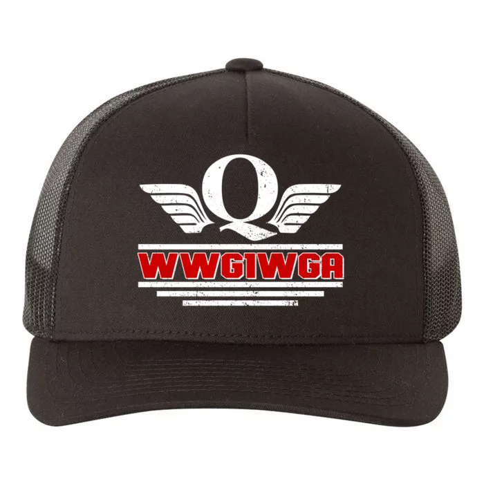 QAnon Wings WWG1WGA Yupoong Adult 5-Panel Trucker Hat