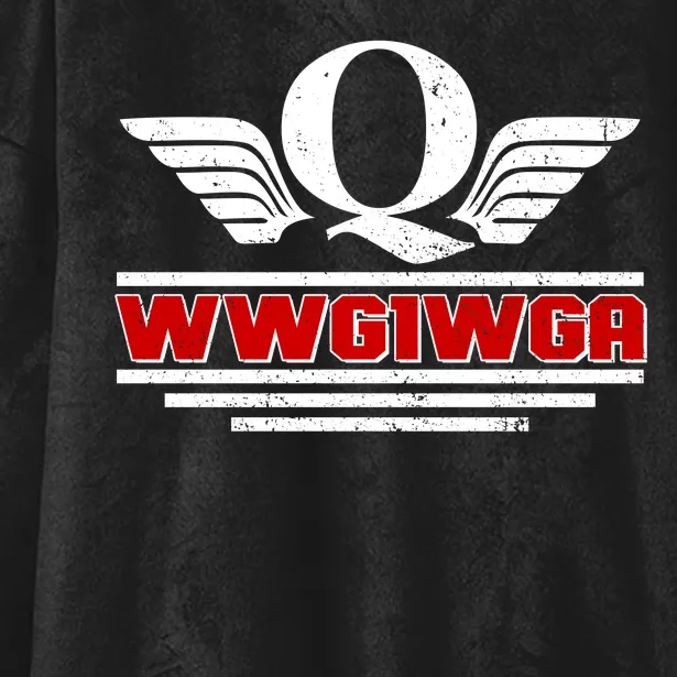 QAnon Wings WWG1WGA Hooded Wearable Blanket