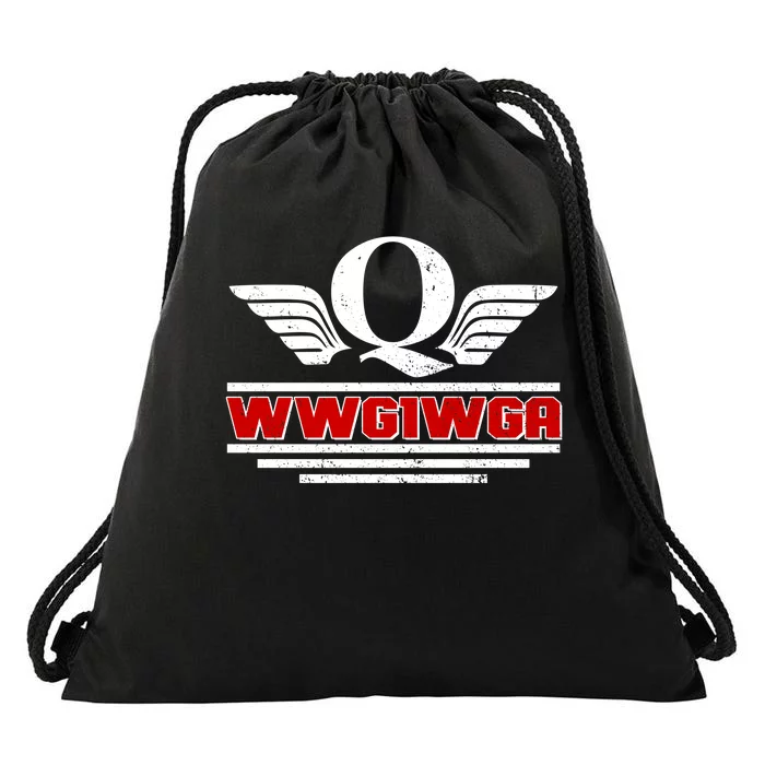 QAnon Wings WWG1WGA Drawstring Bag