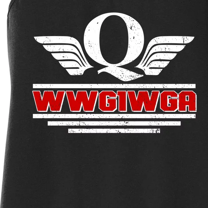 QAnon Wings WWG1WGA Women's Racerback Tank