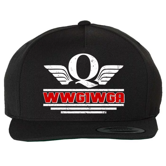 QAnon Wings WWG1WGA Wool Snapback Cap