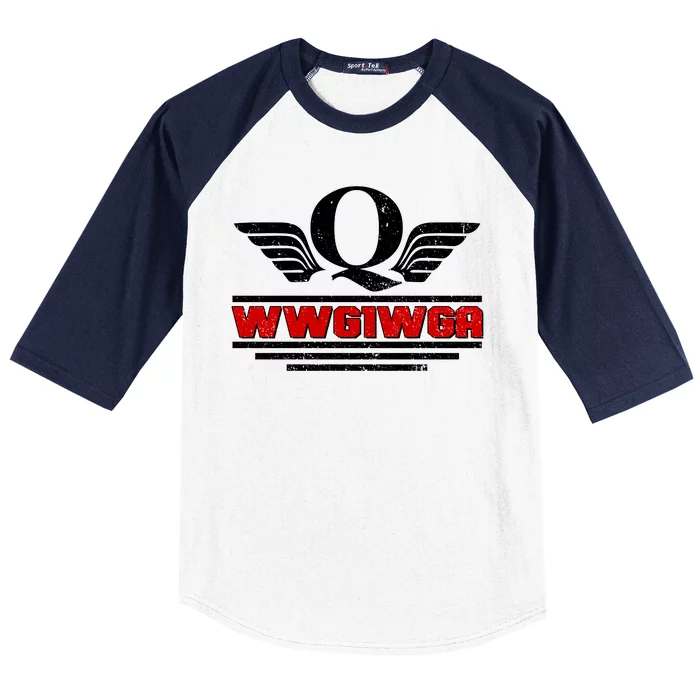 QAnon Wings WWG1WGA Baseball Sleeve Shirt