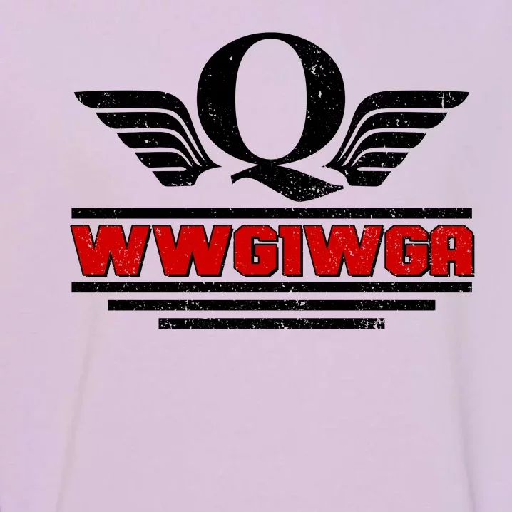 QAnon Wings WWG1WGA Garment-Dyed Sweatshirt