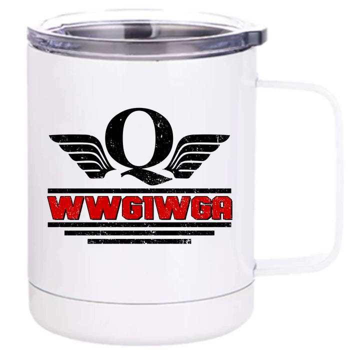 QAnon Wings WWG1WGA Front & Back 12oz Stainless Steel Tumbler Cup