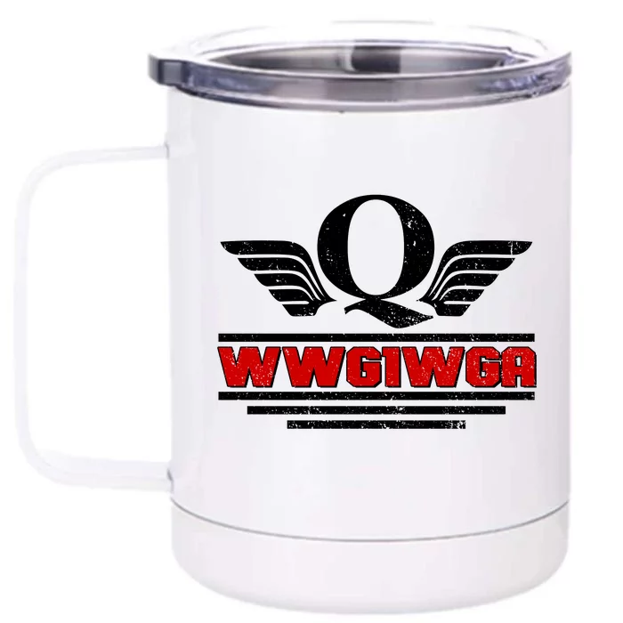 QAnon Wings WWG1WGA Front & Back 12oz Stainless Steel Tumbler Cup