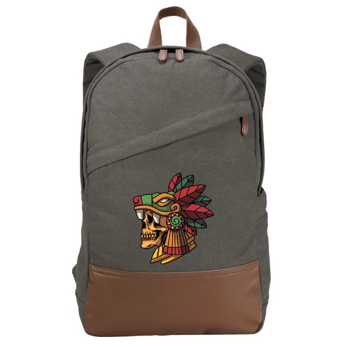 Quetzalcoatl Aztec Skull Mayan Ancient Inca Toltec Gift Cotton Canvas Backpack