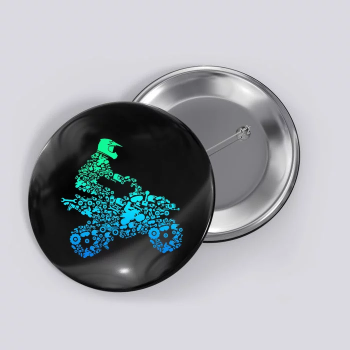 Quad Biker Atv 4 Wheeler Funny Quad Gift Button