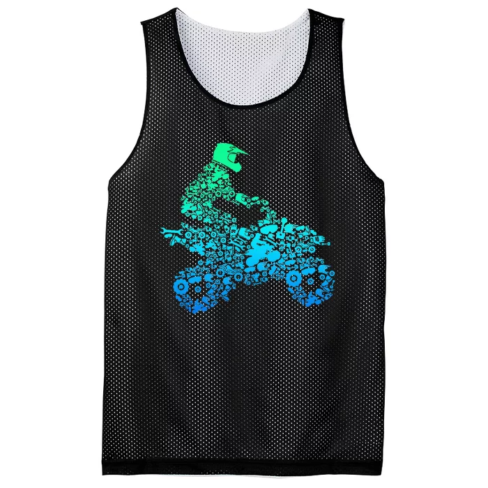 Quad Biker Atv 4 Wheeler Funny Quad Gift Mesh Reversible Basketball Jersey Tank