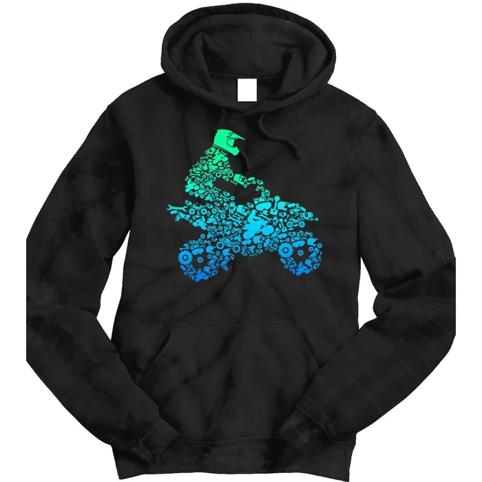 Quad Biker Atv 4 Wheeler Funny Quad Gift Tie Dye Hoodie