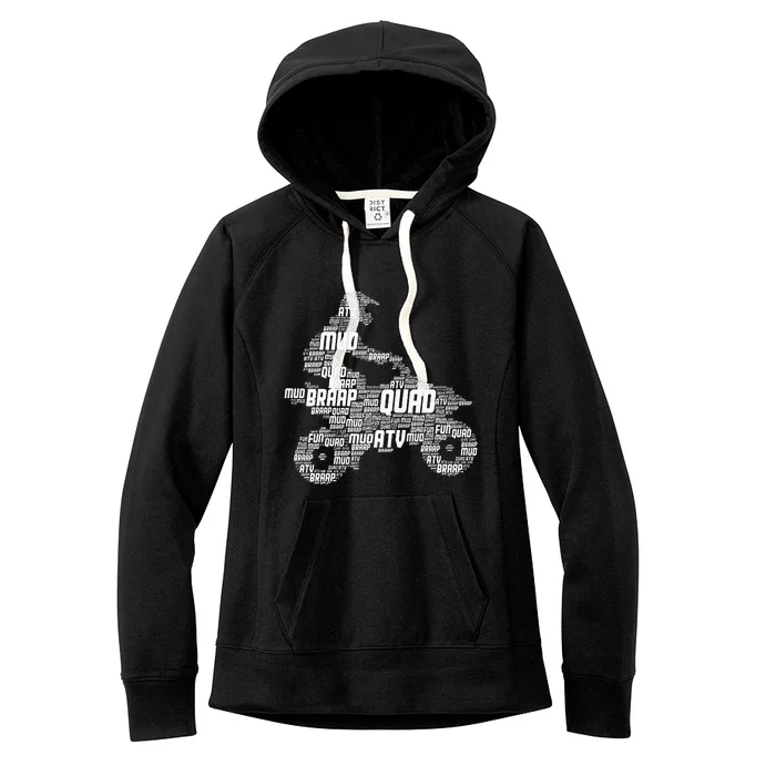 Quad Biker Atv 4 Wheeler Funny Quad Women's Fleece Hoodie