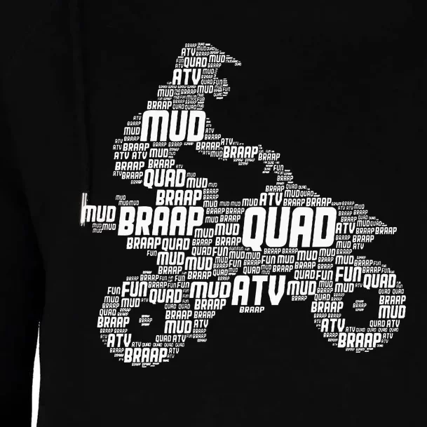 Quad Biker Atv 4 Wheeler Funny Quad Womens Funnel Neck Pullover Hood